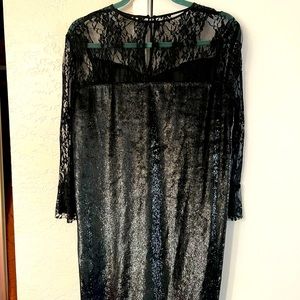 Zara Basic black velvet mini dress